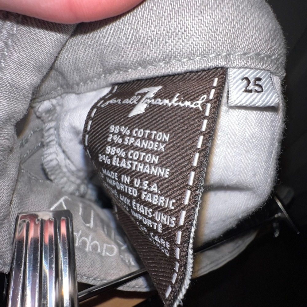 7 for all Mankind-The Mid rise cropped Skinny in Washed Denim Gray size 25 - Picture 6 of 7